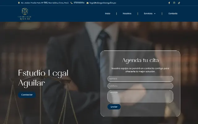 Captura de la web de Estudio Legal Aguilar