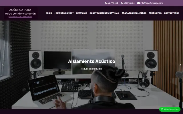 Captura de la web de ACUSTICA PERU E.I.R.L - Soluciones Acústicas y de Control de Ruido.