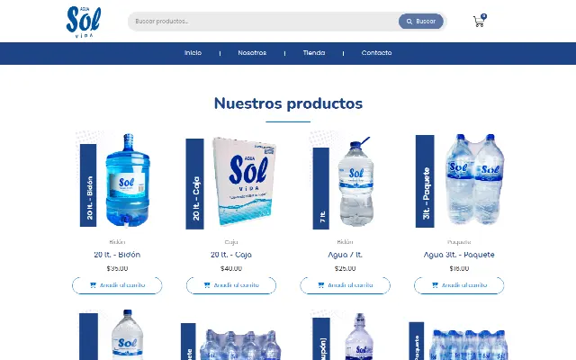 Captura de la web de Agua Sol