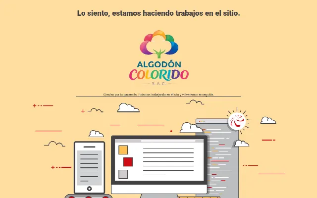 Captura de la web de algodon colorido is under construction