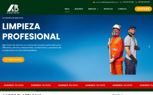 Captura de la web de Aliaga y Baluis
