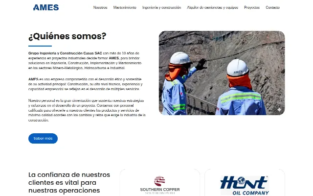 Captura de la web de Ames