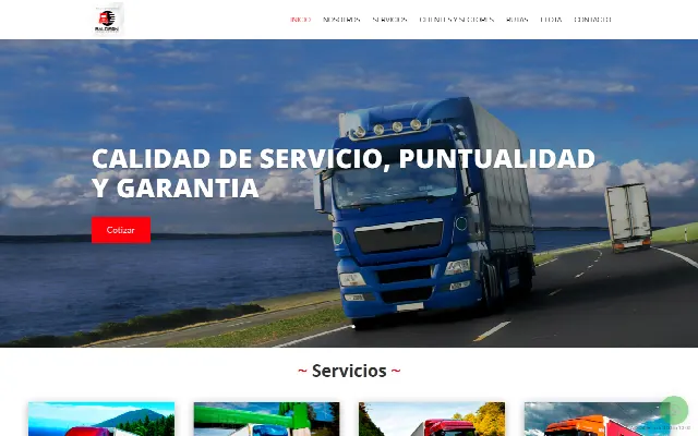 Captura de la web de Baldeon Cargo Express | Empresa de Transportes