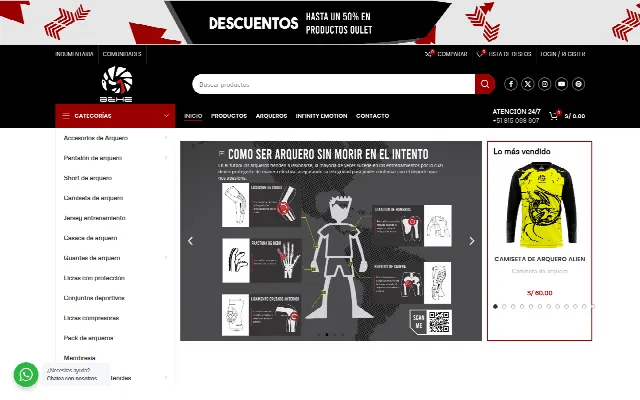 Captura de la web de Behe Peru – Tiendas de Ropa Deportiva