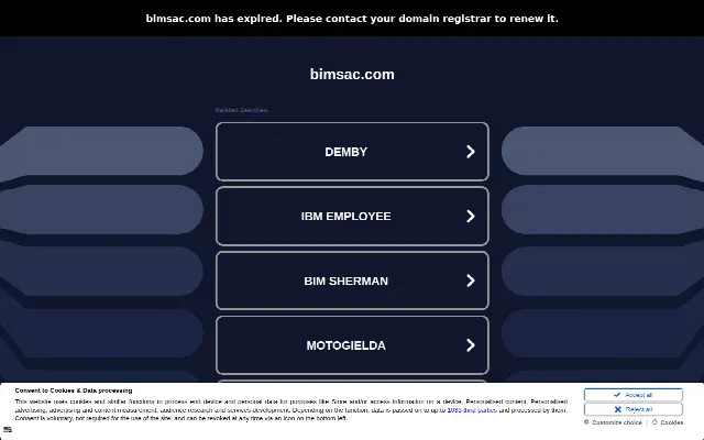 Captura de la web de bimsac.com