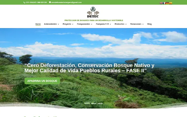 Captura de la web de Cero Deforestación | Protección de Bosques para un Desarrollo Sostenible
