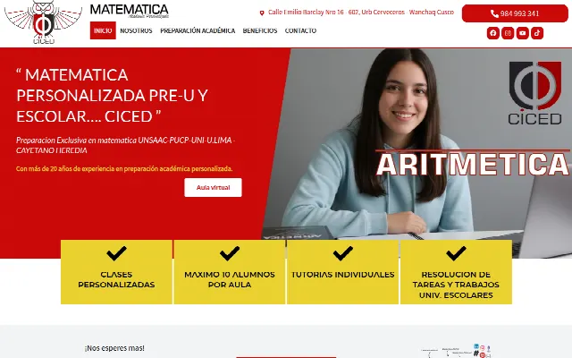 Captura de la web de ciced – ciced