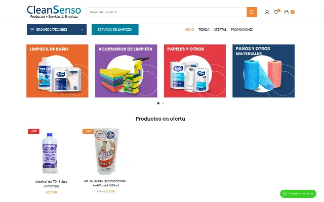 Captura de la web de Grupo Consenso Perú – Productos y Servicio de Limpieza