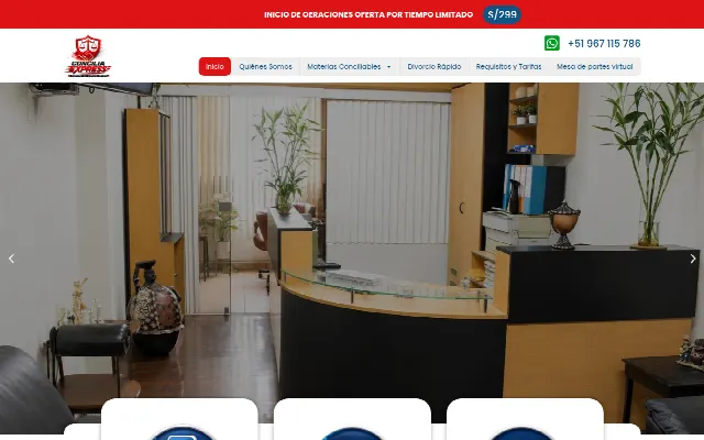 Captura de la web de Concilia Express