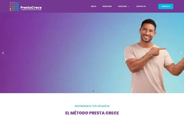 Captura de la web de Consultora Prestacrece