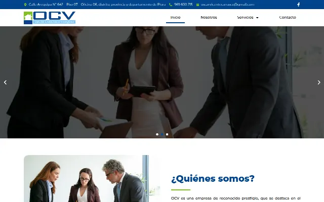 Captura de la web de Consultorias OCV
