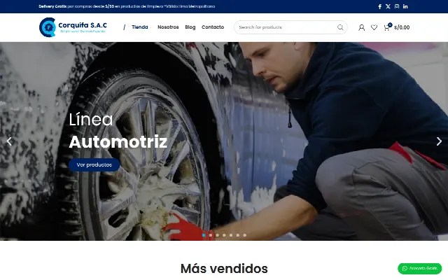 Captura de la web de / - Productos de Limpieza en Perú | Corquifa