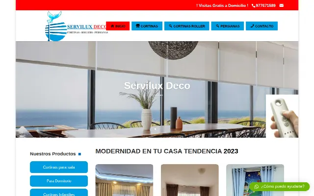 Captura de la web de Cortinas Servilux Deco |