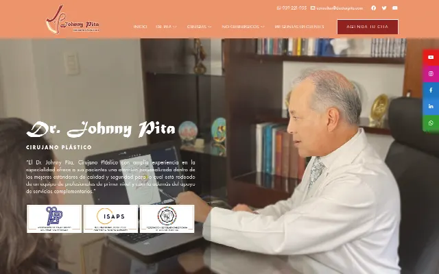 Captura de la web de Doctor Johnny Pita – Cirujano Plástico