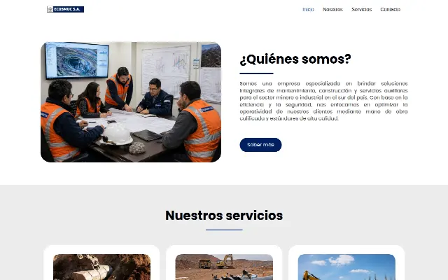 Captura de la web de Ecosmuc S.A.