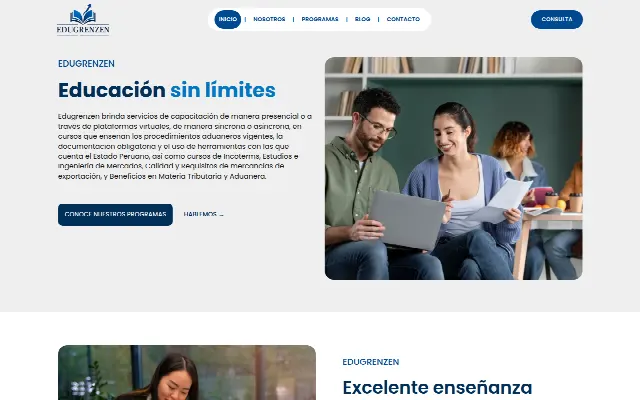 Captura de la web de Edugrenzen