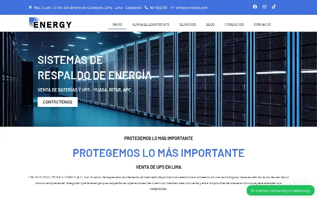 Captura de la web de Energy System Solutions - Energy System Solutions