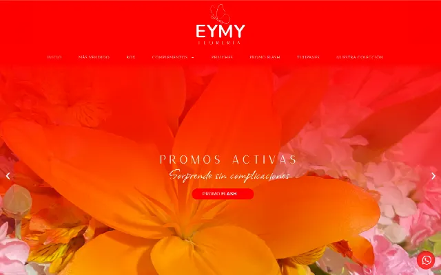 Captura de la web de Inicio - Eymy Floreria Eymy Floreria