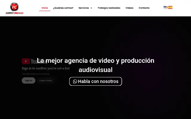 Captura de la web de FC – sistemas audiovisuales
