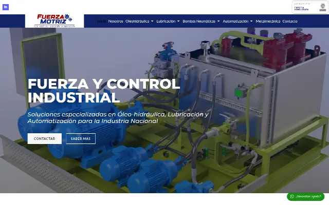 Captura de la web de Fuerza Motriz – Servicios Industriales