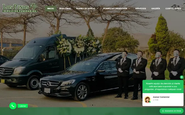 Captura de la web de Funeraria en San Juan de Lurigancho - Funeraria los Pinos