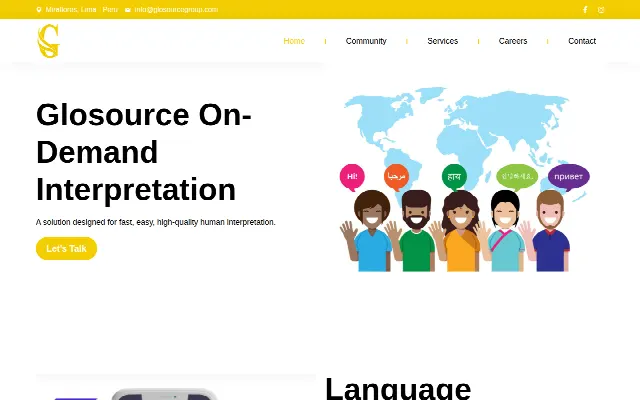 Captura de la web de Glosourcegroup