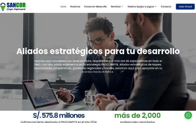 Captura de la web de Empresarial Sancor SAC
