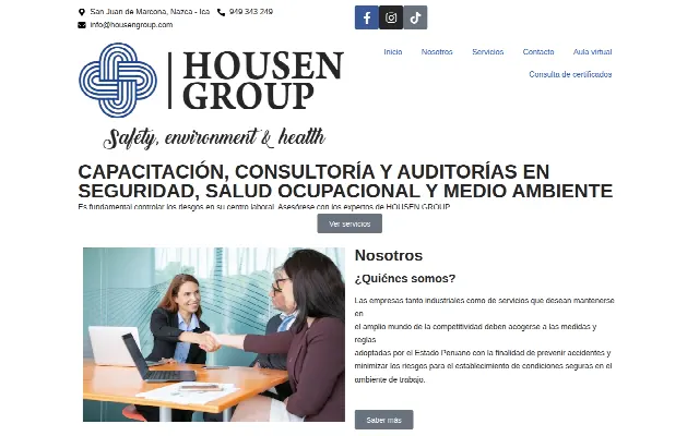 Captura de la web de Housengroup