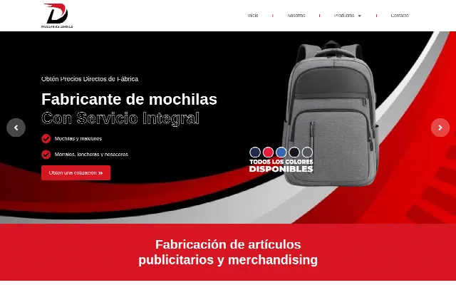 Captura de la web de Industrias Dariela
