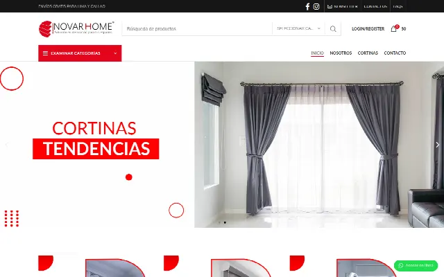 Captura de la web de Inovar Home – Cortinas Roller y Persianas