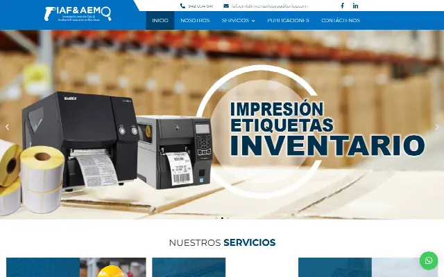 Captura de la web de Inventarios y Auditorias