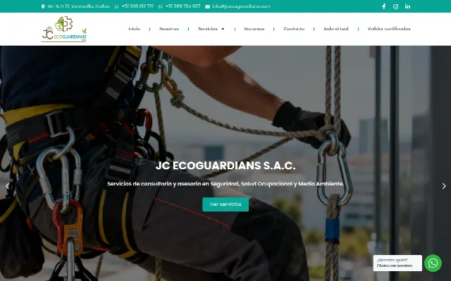 Captura de la web de JC ECOGUARDIANS S.A.C