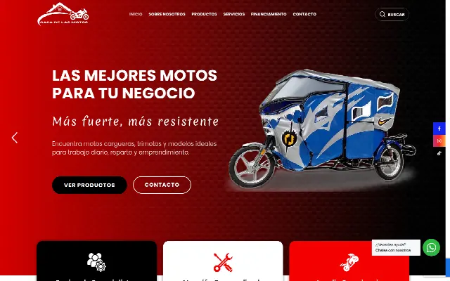 Captura de la web de La Casa de las Motos – Bienvenidos