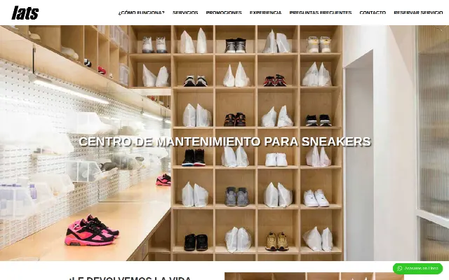 Captura de la web de Lavanderia de zapatillas en Miraflores - Lavo Tus Tabas