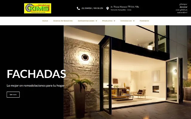 Captura de la web de Inicio - Marmoles