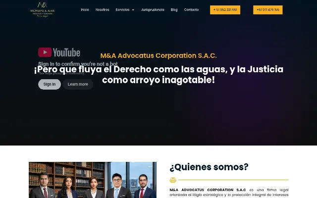 Captura de la web de M&A Advocatus Corporation SAC