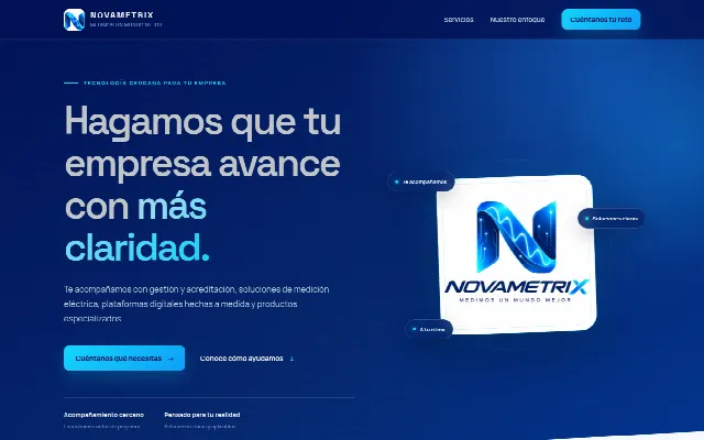 Captura de la web de novametrixsac