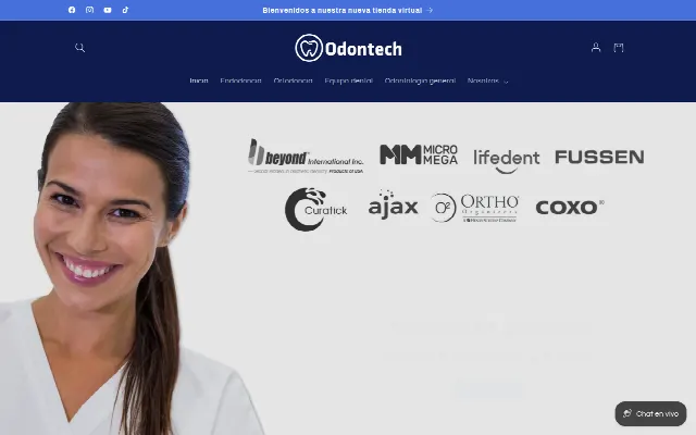 Captura de la web de Odontech Perú: Equipos y Accesorios Dentales de Alta Calidad
– Mi tienda