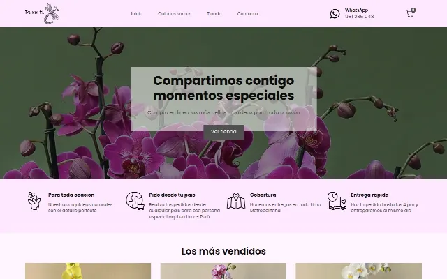 Captura de la web de Orquídeas para ti