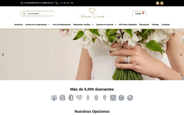 Captura de la web de Peruvian diamonds – Peruvian diamonds
