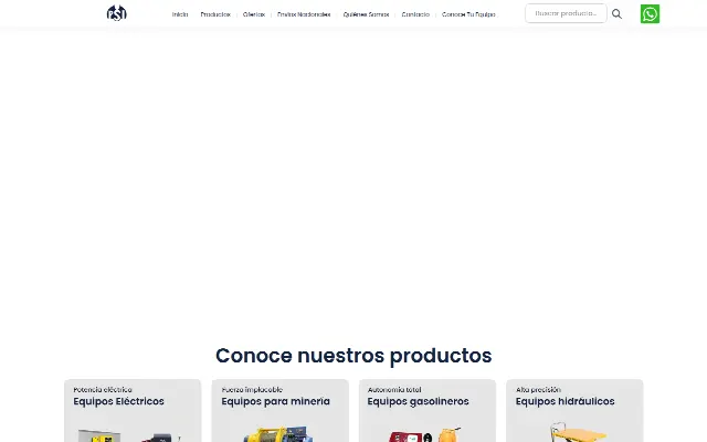 Captura de la web de PRECINDUS-Importadora de Equipos de Izaje y Sujeción de Carga