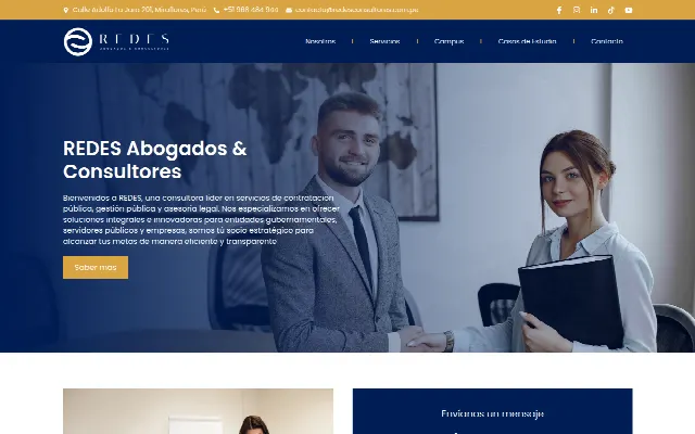 Captura de la web de Redes consultores