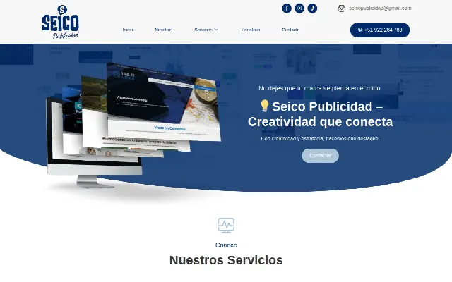 Captura de la web de Seico publicidad