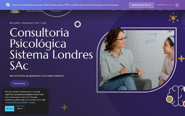 Captura de la web de Centro Psicológico ➡️ Consultoría Psicológica | Sistema Londres