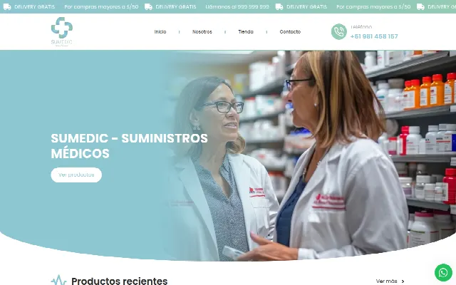 Captura de la web de Sumedic