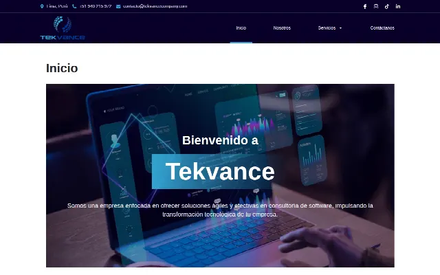 Captura de la web de Tekvance