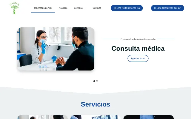 Captura de la web de Traumatología ABS - Trauma Clinic