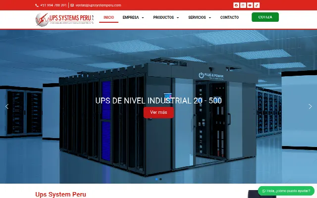 Captura de la web de UPS SYSTEMS PERU SAC |Venta de UPS en Lima, Venta de Baterias para UPS, Venta de Transformadores, Venta de Estabilizadores, Mantenimiento de Ups y mas UPS SYSTEMS PERU SAC | 994 788 391 |