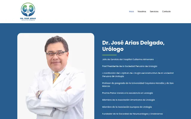 Captura de la web de Arias Delgado urologo