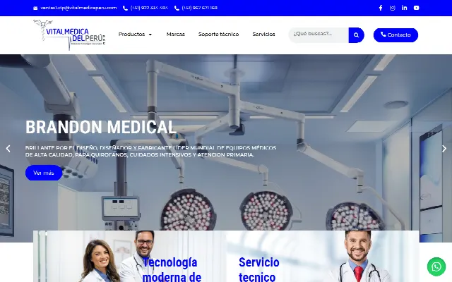 Captura de la web de Vitalmedica del Perú